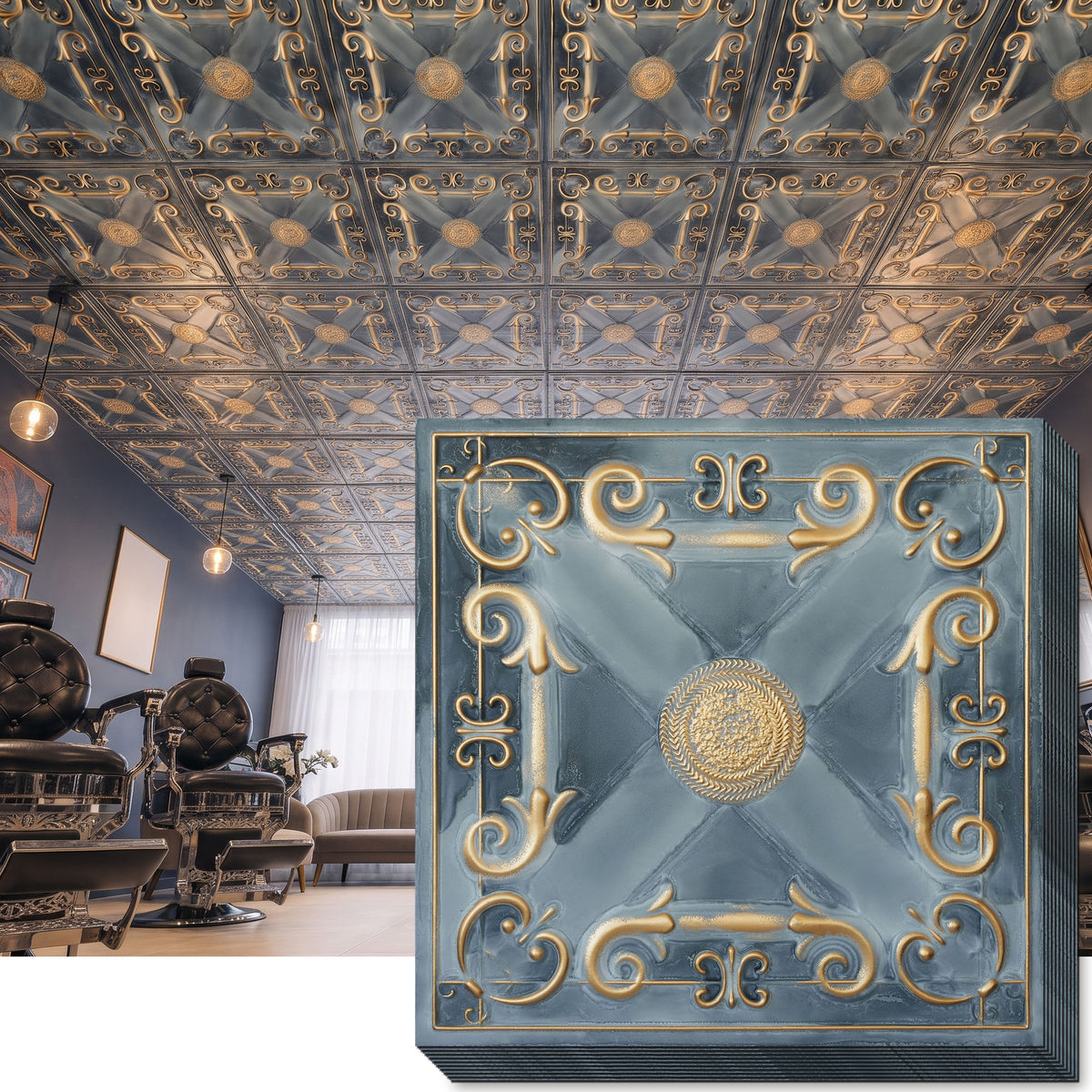 PAINTSDECOR PL22 Smoked gold PVC ceiling tile product detail