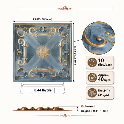 PAINTSDECOR PL22 Smoked gold PVC ceiling tile product detail