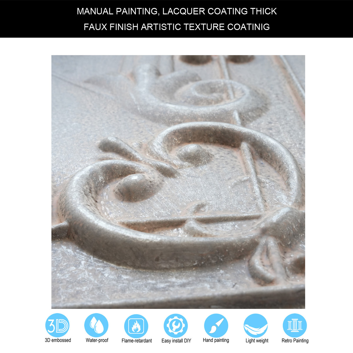 PAINTSDECOR PL22 Weathered Iron PVC ceiling tile product detail