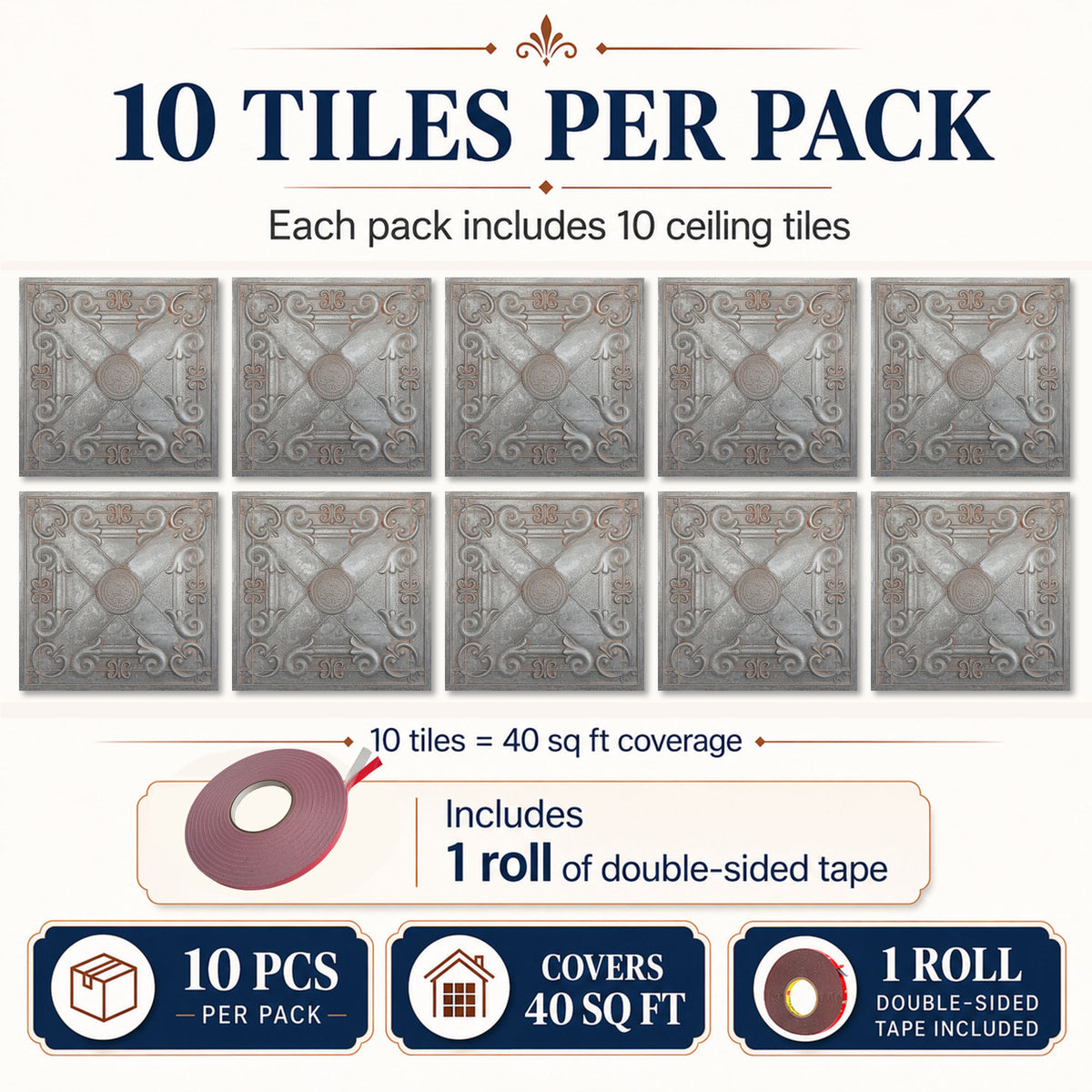 PAINTSDECOR PL22 Weathered Iron PVC ceiling tile product detail