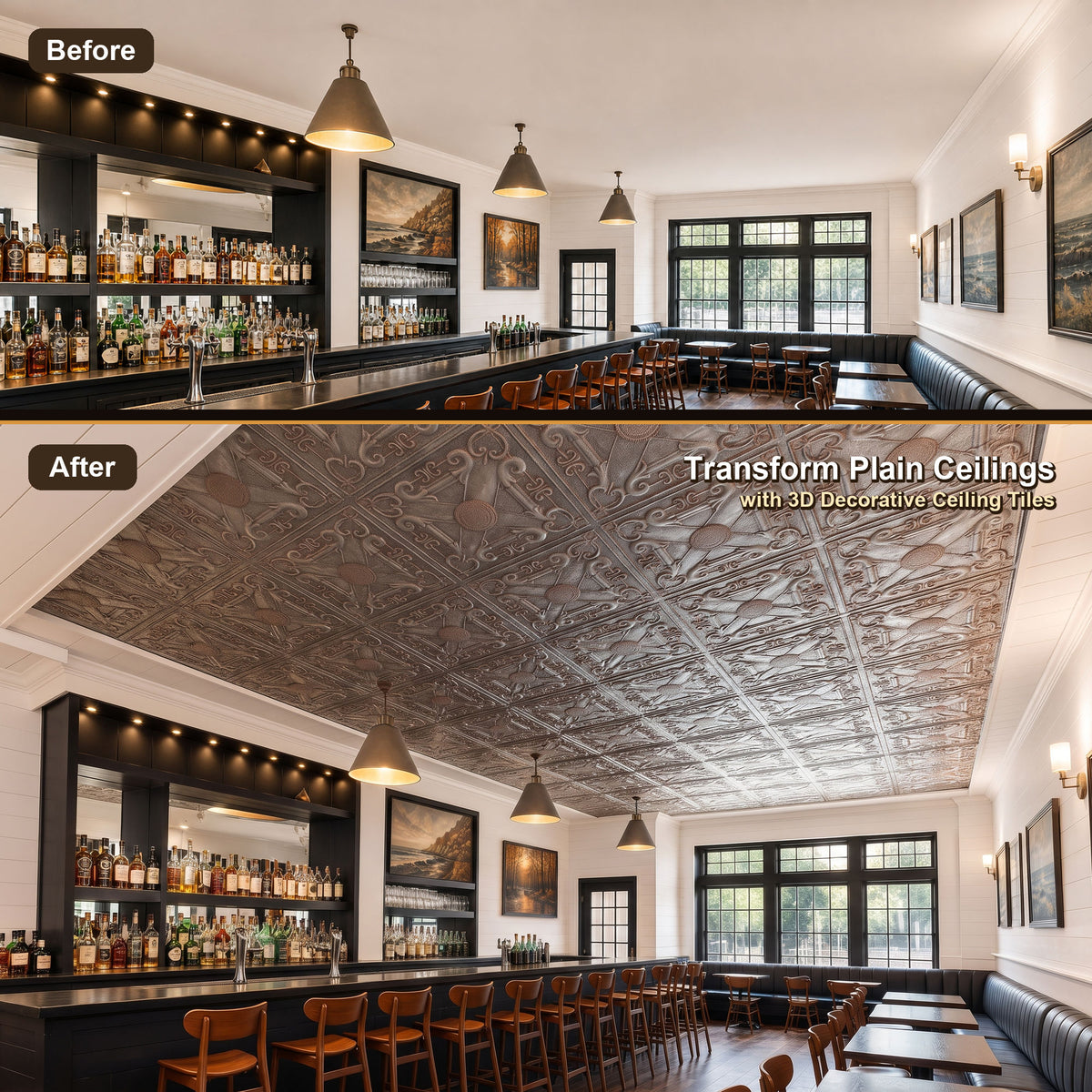 PAINTSDECOR PL22 Weathered Iron PVC ceiling tile product detail