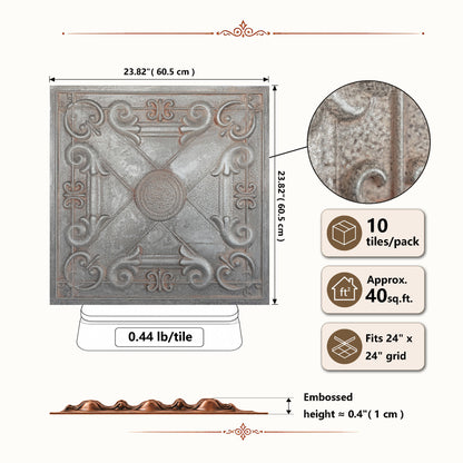 PAINTSDECOR PL22 Weathered Iron PVC ceiling tile product detail
