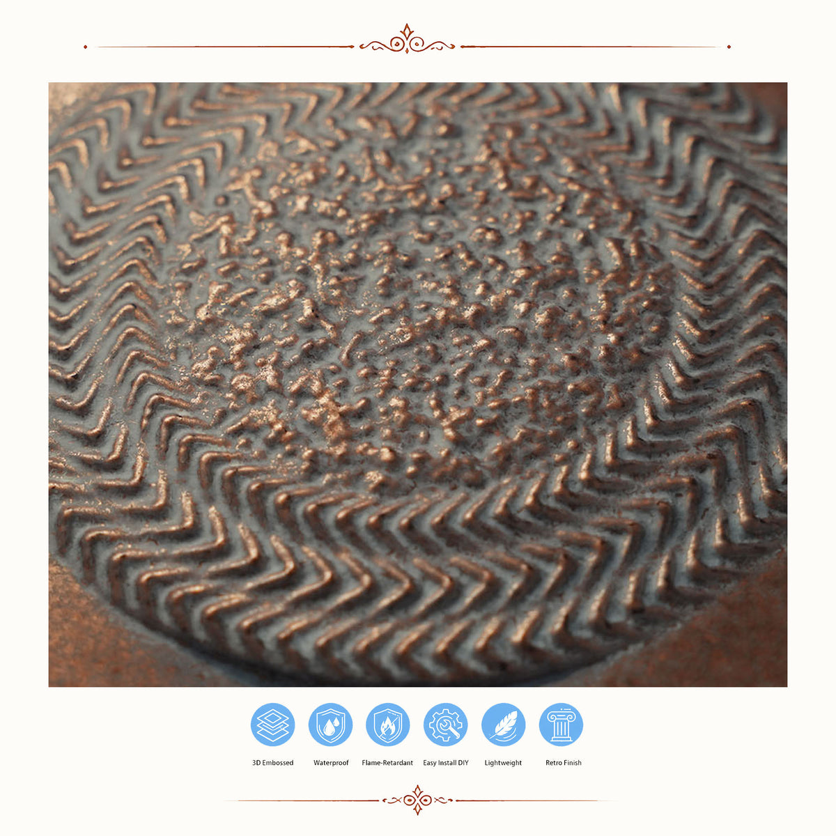 PAINTSDECOR PL22 Weathered copper PVC ceiling tile product detail