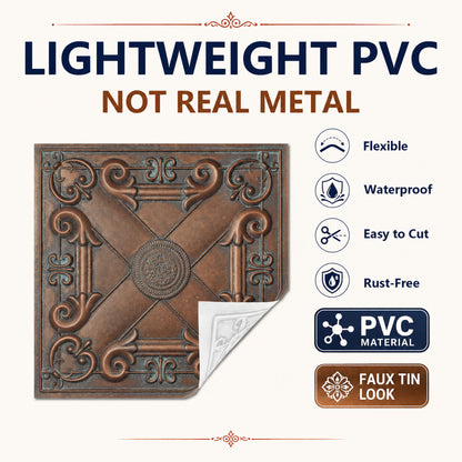 PAINTSDECOR PL22 Weathered copper PVC ceiling tile product detail
