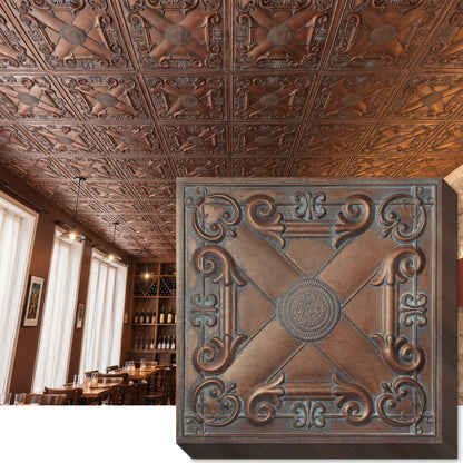 PAINTSDECOR PL22 Weathered copper PVC ceiling tile product detail