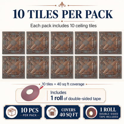 PAINTSDECOR PL22 Weathered copper PVC ceiling tile product detail