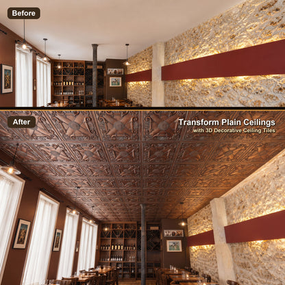 PAINTSDECOR PL22 Weathered copper PVC ceiling tile product detail