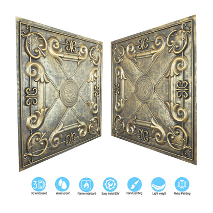10tiles/lot Faux Tin Drop-In Tiles for Premium Restaurants, Meeting Rooms and Hotel Lobbies PL22