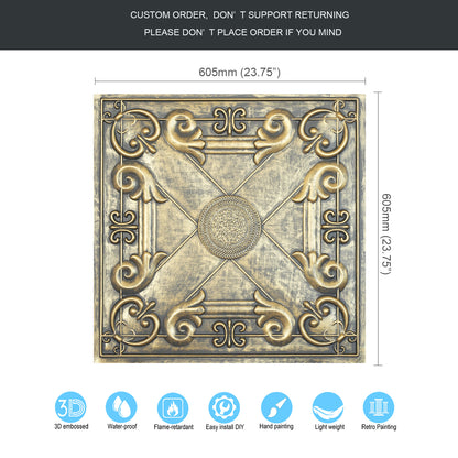 10tiles/lot Faux Tin Drop-In Tiles for Premium Restaurants, Meeting Rooms and Hotel Lobbies PL22