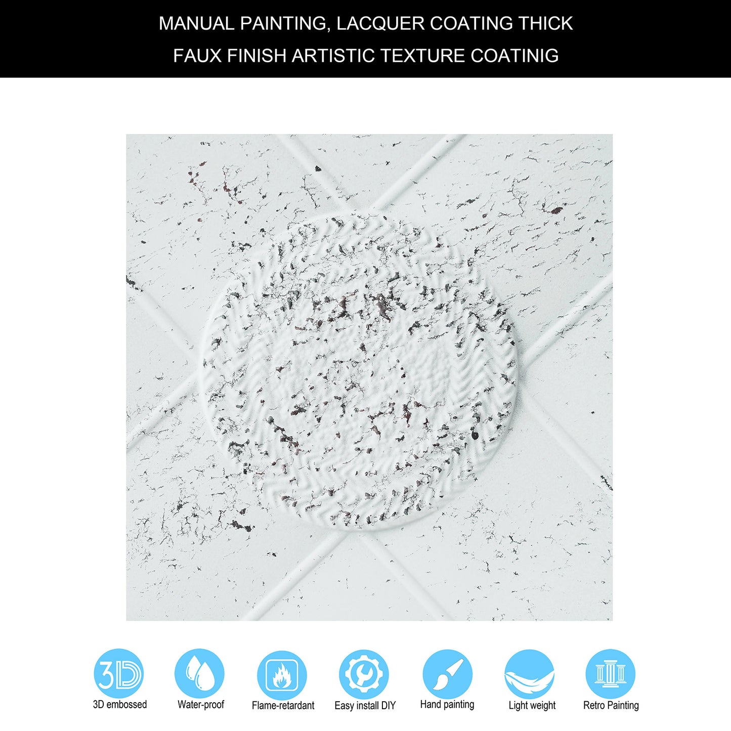 10tiles/lot Art Ceiling Tiles for Stylish Living Rooms, Museums and Elegant Hotel Interiors PL22