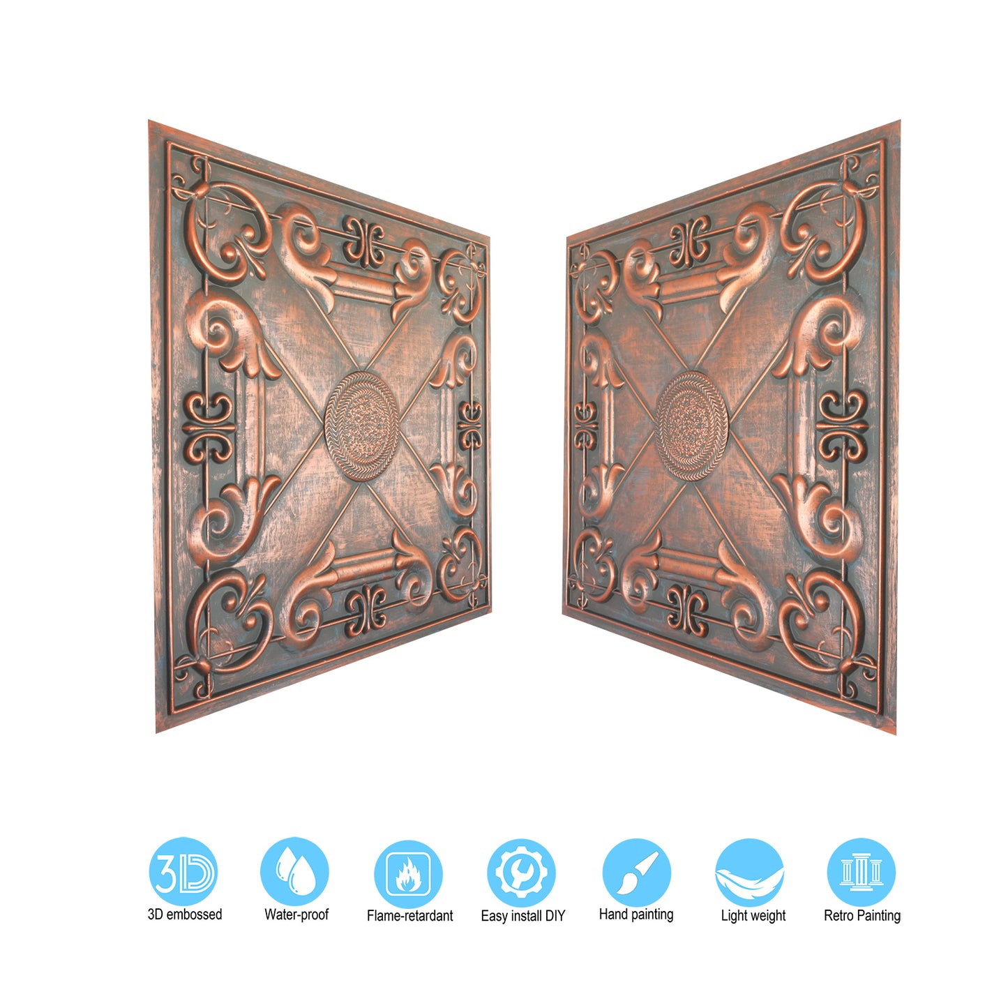 10tiles/lot Artistic Ceiling Tiles for Libraries, Museums, Craft Studios and Cultural Interiors PL22