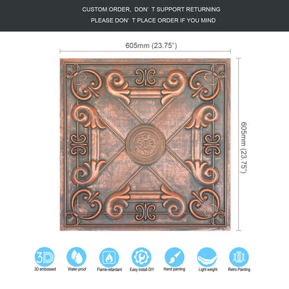 10tiles/lot Artistic Ceiling Tiles for Libraries, Museums, Craft Studios and Cultural Interiors PL22