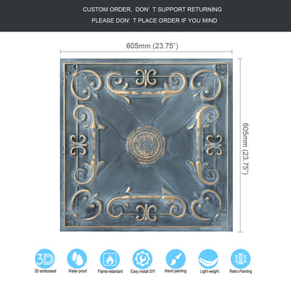 10tiles/lot Faux Tin Drop-In Tiles for Premium Restaurants, Meeting Rooms and Hotel Lobbies PL22