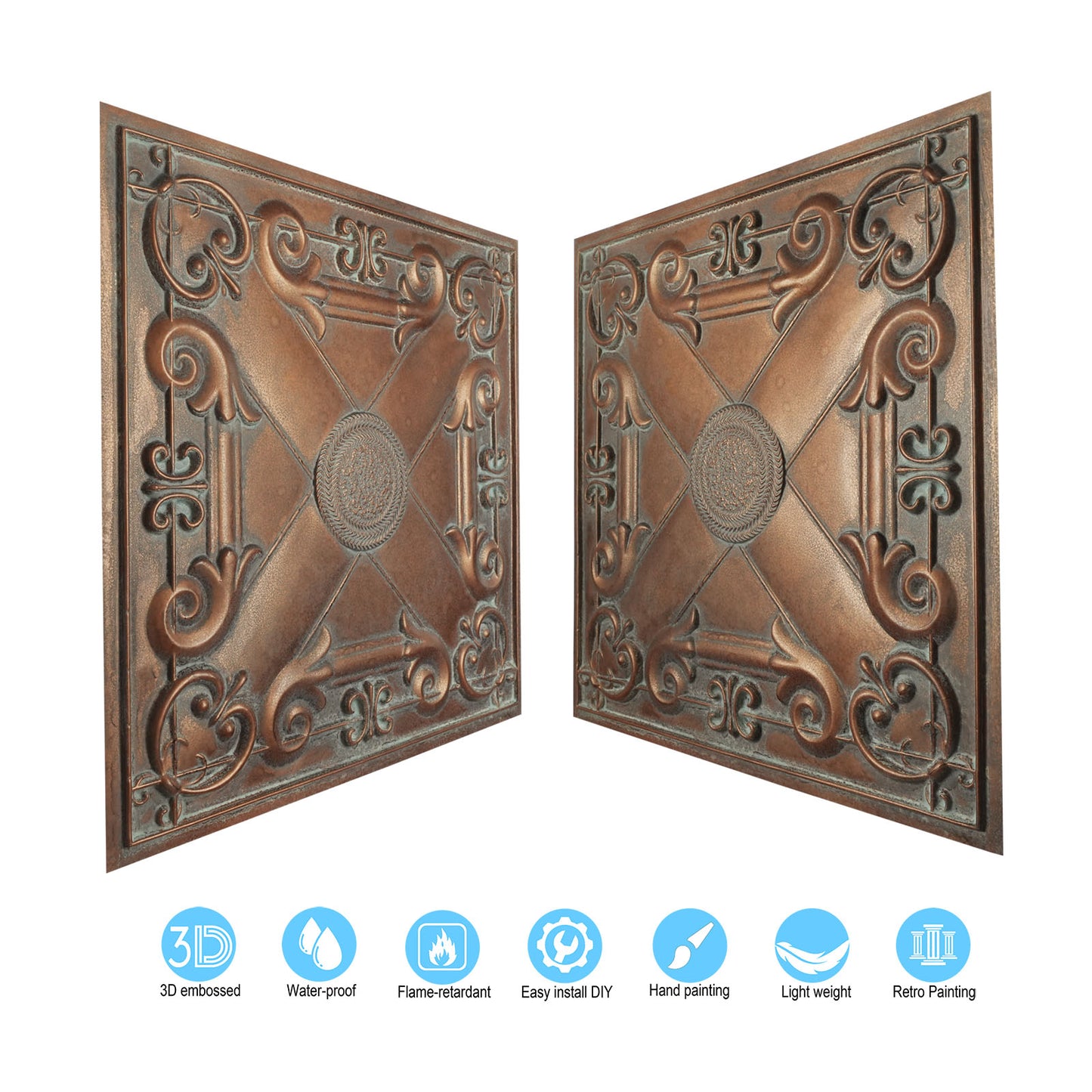 10tiles/lot Artistic Ceiling Tiles for Libraries, Museums, Craft Studios and Cultural Interiors PL22