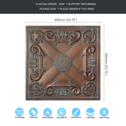 10tiles/lot Artistic Ceiling Tiles for Libraries, Museums, Craft Studios and Cultural Interiors PL22