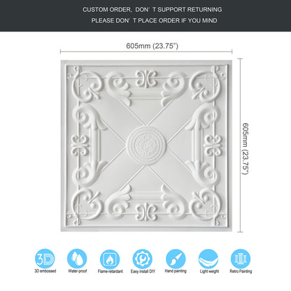 10tiles/lot Art Ceiling Tiles for Stylish Living Rooms, Museums and Elegant Hotel Interiors PL22