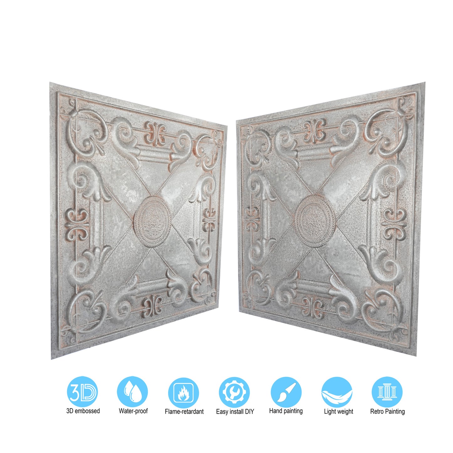 10tiles/lot Artistic Ceiling Tiles for Libraries, Museums, Craft Studios and Cultural Interiors PL22