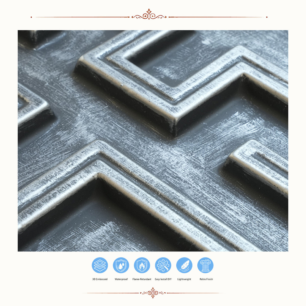 PAINTSDECOR PL25 Antique tin PVC ceiling tile product detail