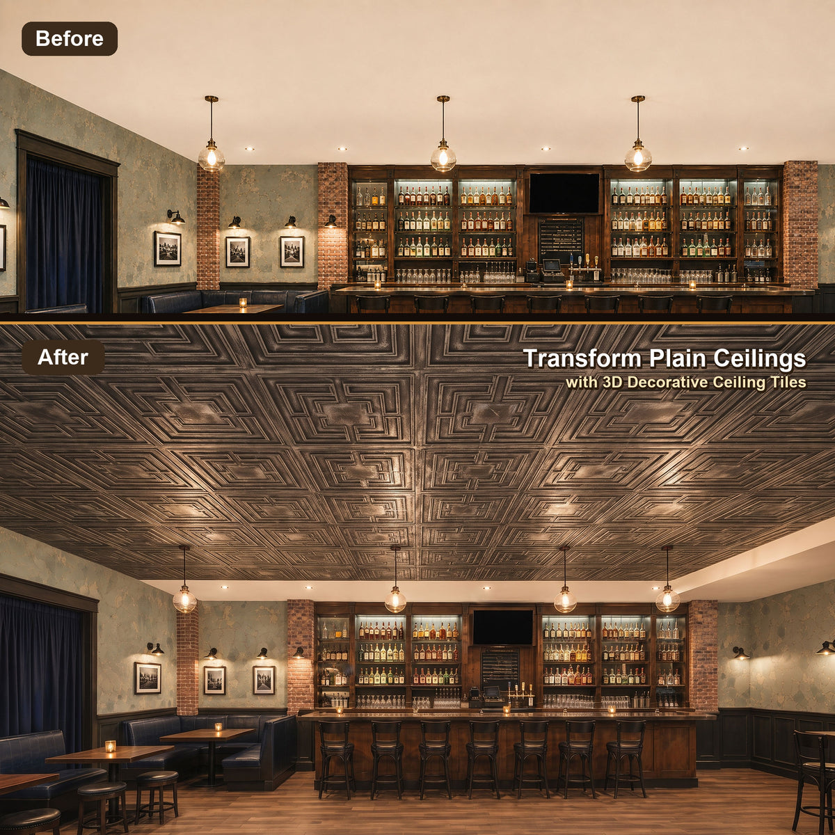 PAINTSDECOR PL25 Antique tin PVC ceiling tile product detail
