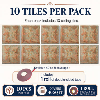 PAINTSDECOR PL25 Palazzo Clay PVC ceiling tile product detail