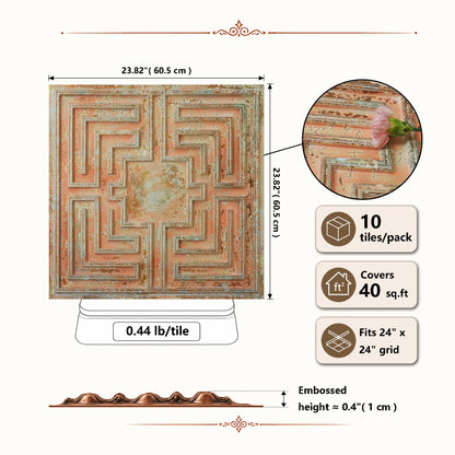 PAINTSDECOR PL25 Palazzo Clay PVC ceiling tile product detail