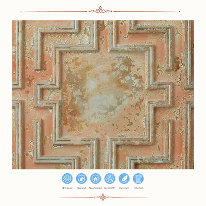 PAINTSDECOR PL25 Palazzo Clay PVC ceiling tile product detail