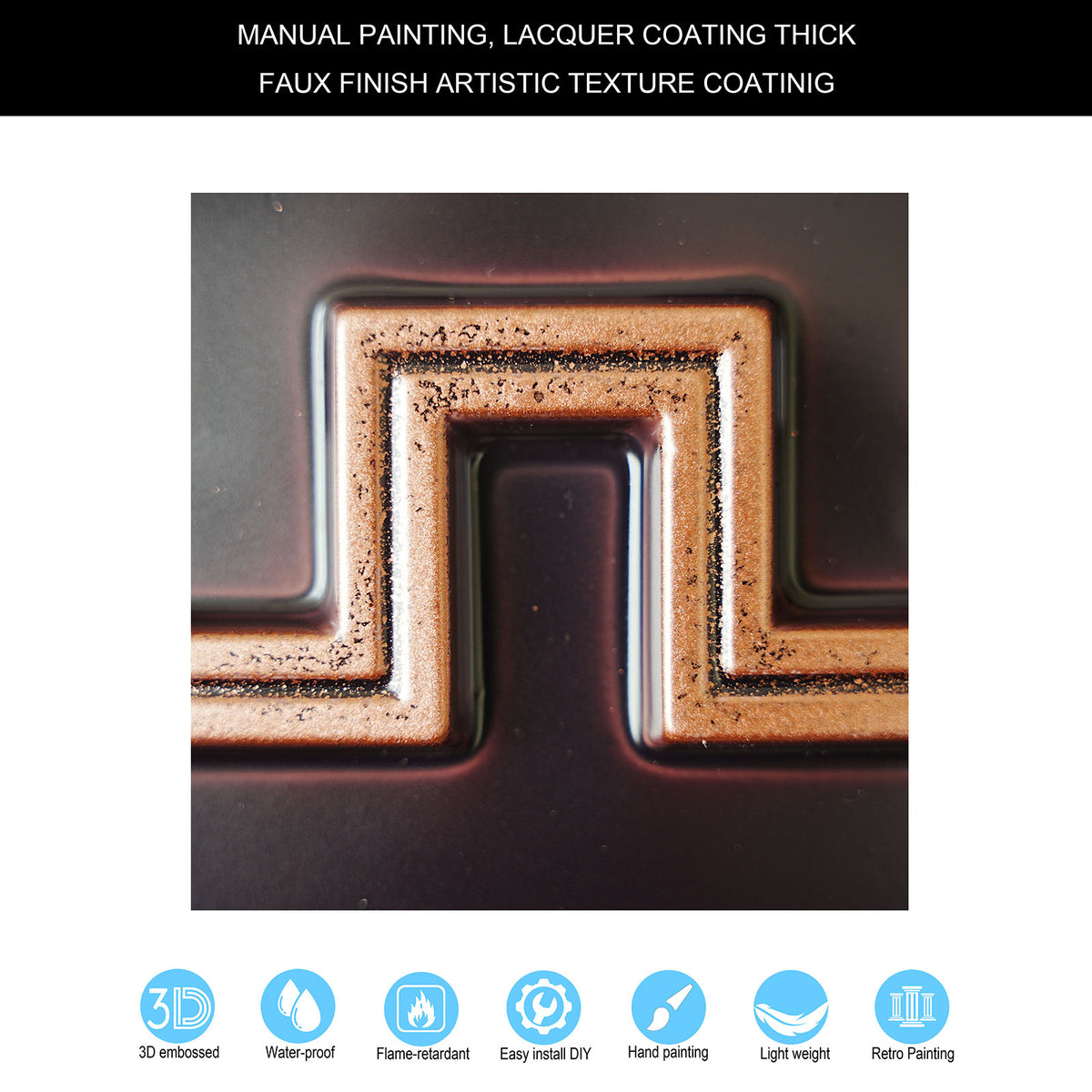 PAINTSDECOR PL25 Traditional copper PVC ceiling tile product detail