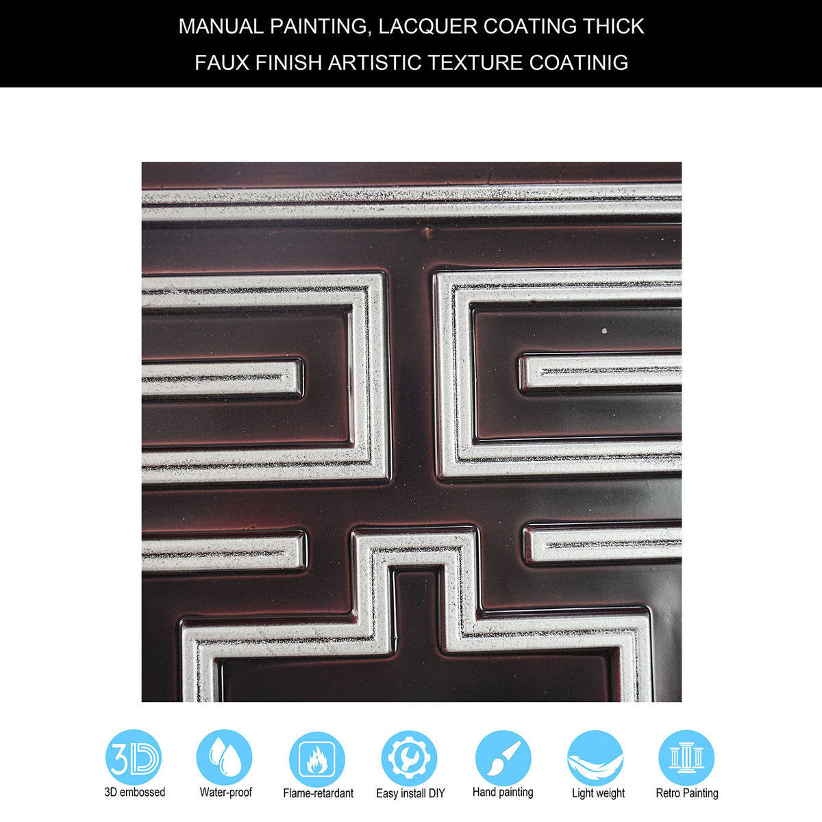 PAINTSDECOR PL25 Traditional silver PVC ceiling tile product detail