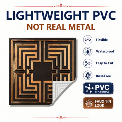 PAINTSDECOR PL25 Traditional copper PVC ceiling tile product detail