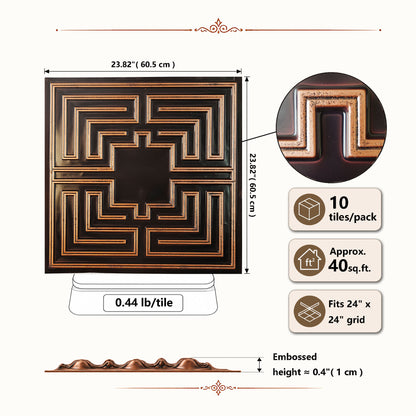 PAINTSDECOR PL25 Traditional copper PVC ceiling tile product detail