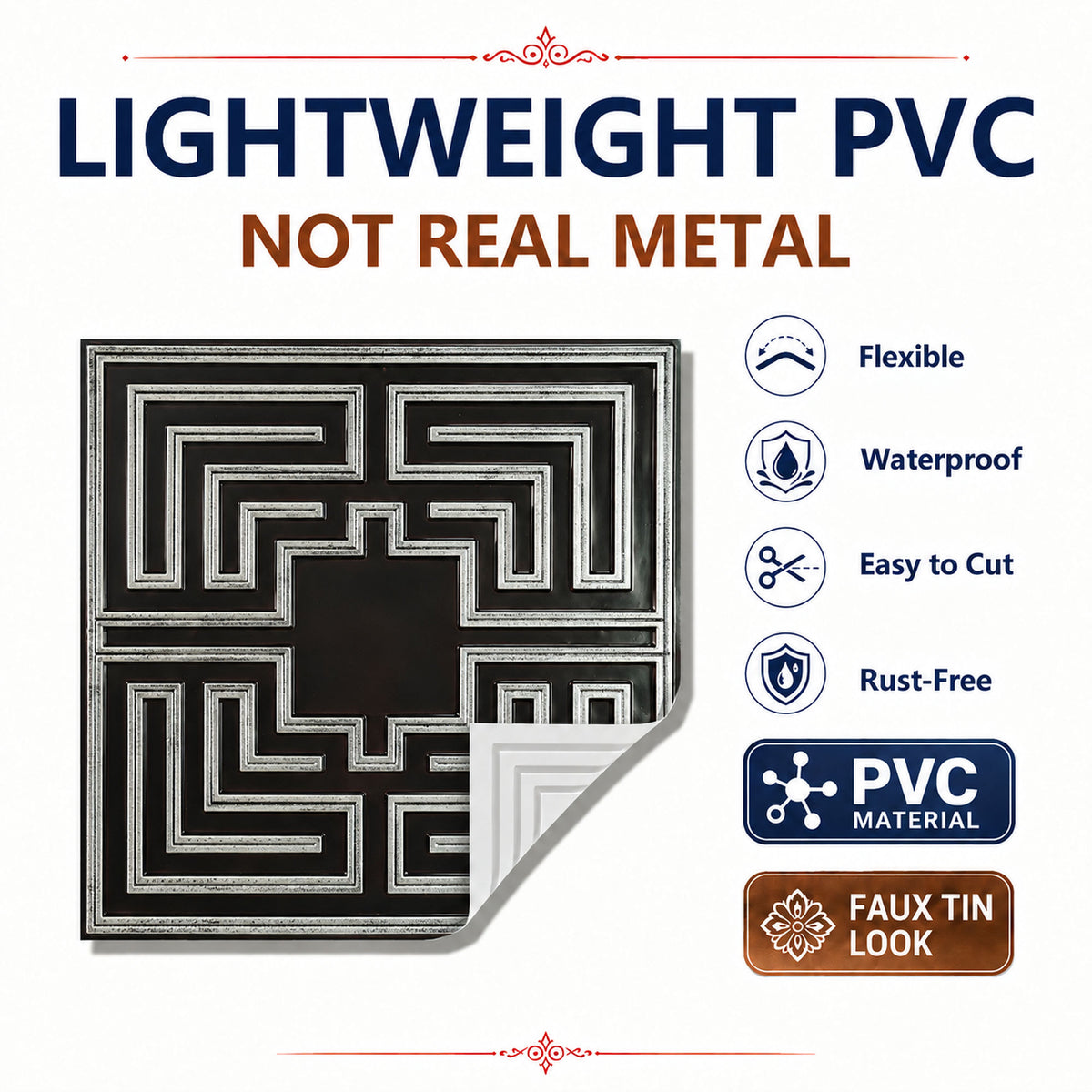 PAINTSDECOR PL25 Traditional silver PVC ceiling tile product detail