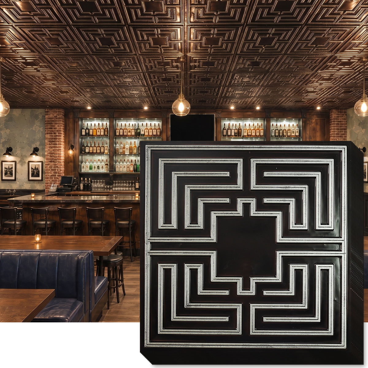 PAINTSDECOR PL25 Traditional silver PVC ceiling tile product detail