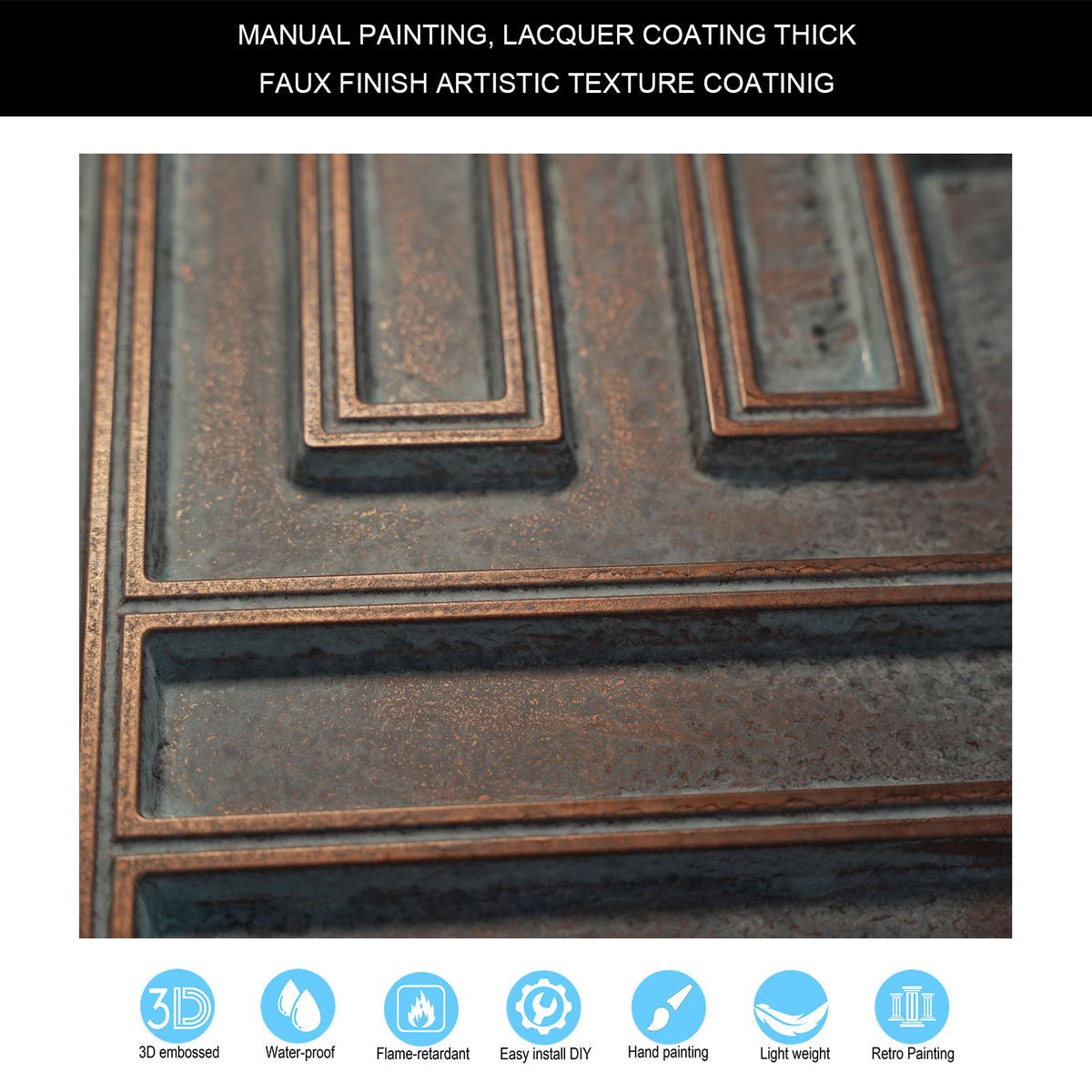 PAINTSDECOR PL25 Weathered copper PVC ceiling tile product detail