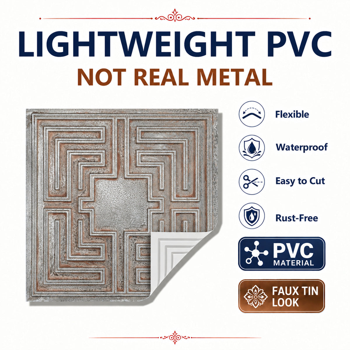 PAINTSDECOR PL25 Weathered Iron PVC ceiling tile product detail