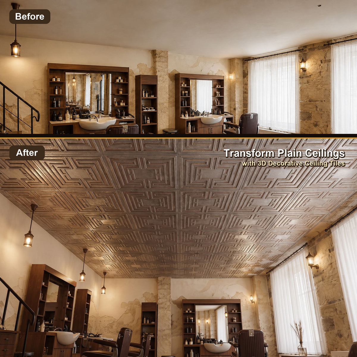 PAINTSDECOR PL25 Weathered Iron PVC ceiling tile product detail