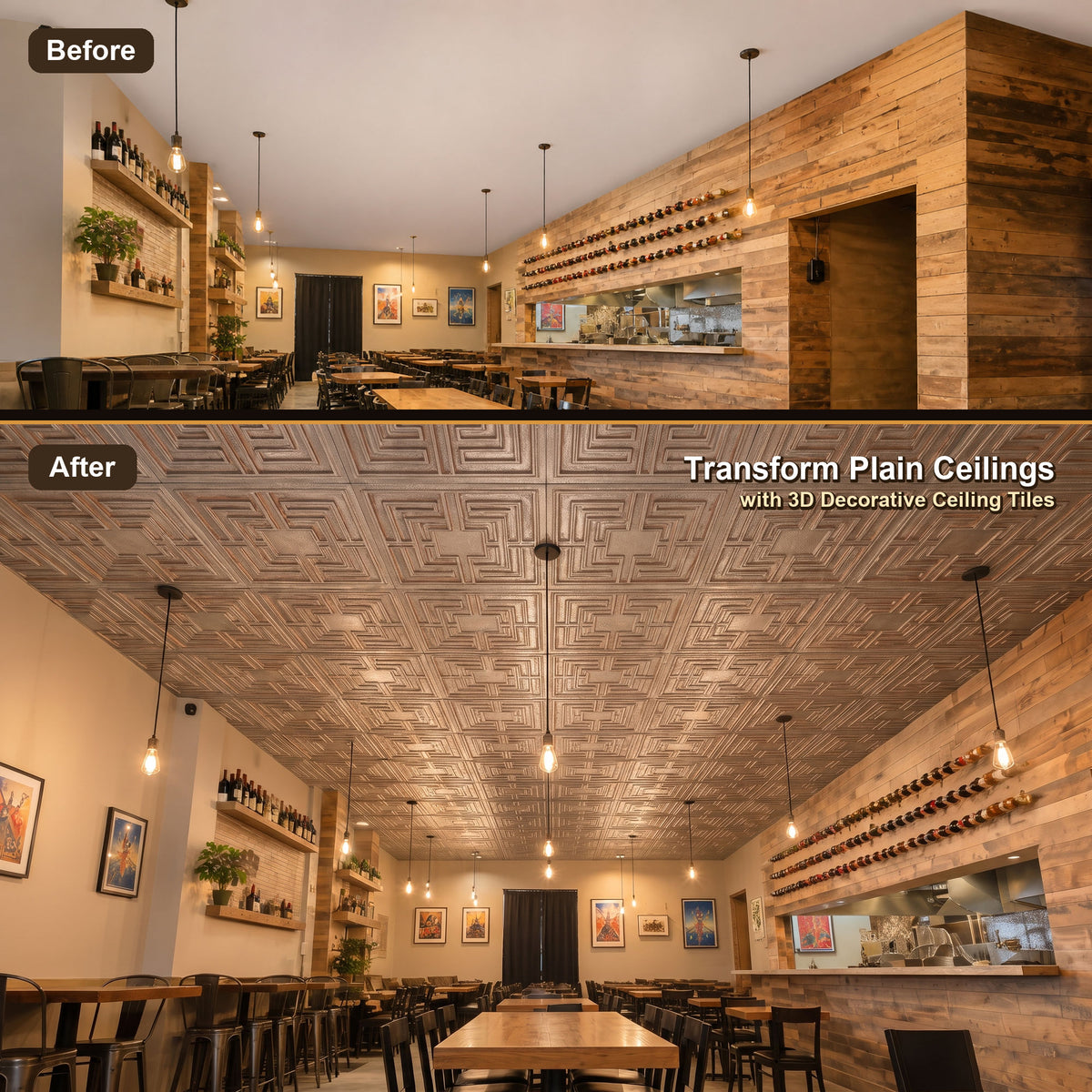 PAINTSDECOR PL25 Weathered Iron PVC ceiling tile product detail