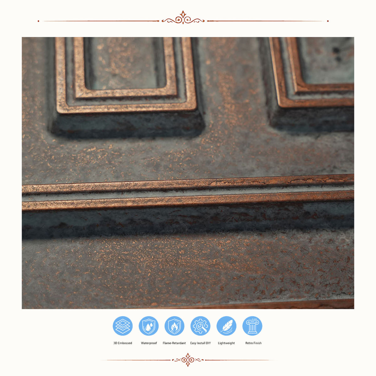 PAINTSDECOR PL25 Weathered copper PVC ceiling tile product detail