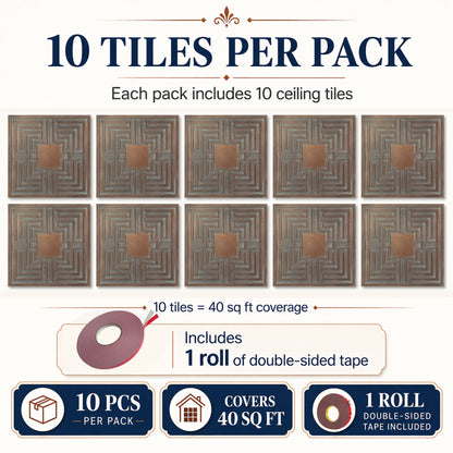 PAINTSDECOR PL25 Weathered copper PVC ceiling tile product detail