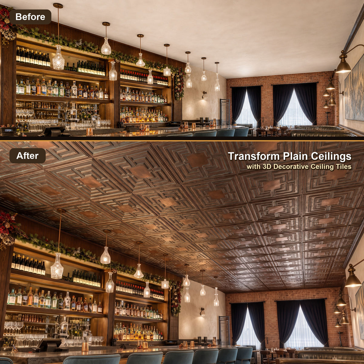 PAINTSDECOR PL25 Weathered copper PVC ceiling tile product detail
