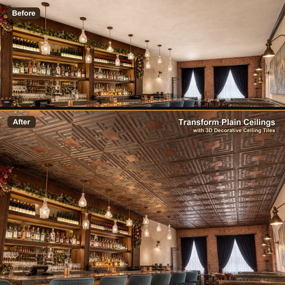 PAINTSDECOR PL25 Weathered copper PVC ceiling tile product detail