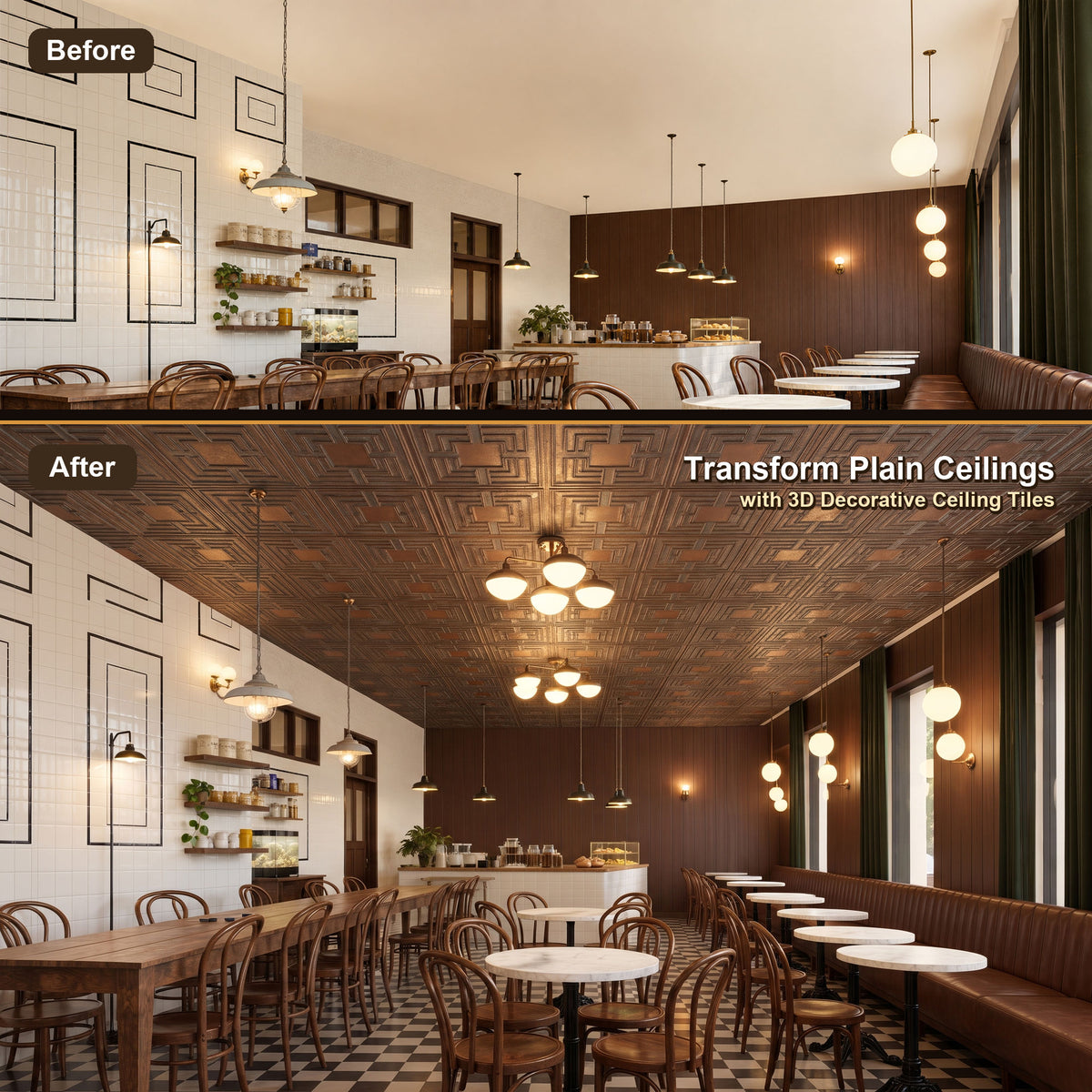 PAINTSDECOR PL25 Weathered copper PVC ceiling tile product detail