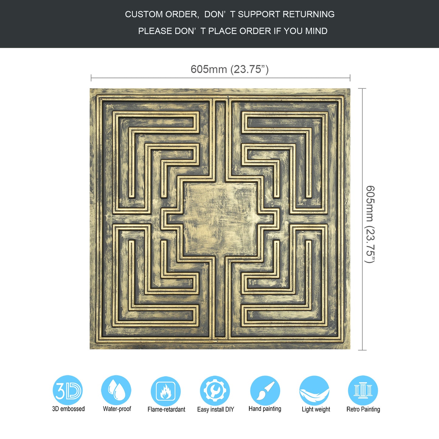 10tiles/lot Tin Ceiling Tiles for Book Cafés, Literary Stores and Creative Cultural Spaces PL25