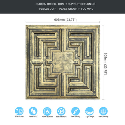 10tiles/lot Tin Ceiling Tiles for Book Cafés, Literary Stores and Creative Cultural Spaces PL25