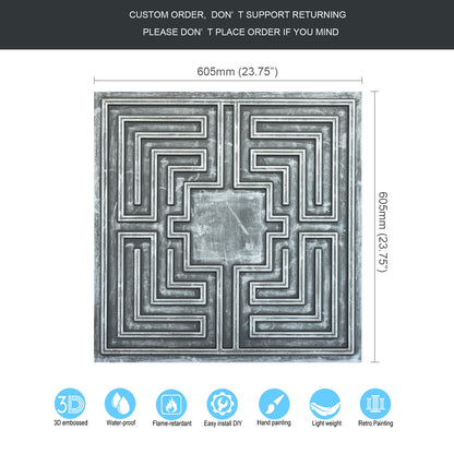 10tiles/lot Tin Ceiling Tiles for Book Cafés, Literary Stores and Creative Cultural Spaces PL25