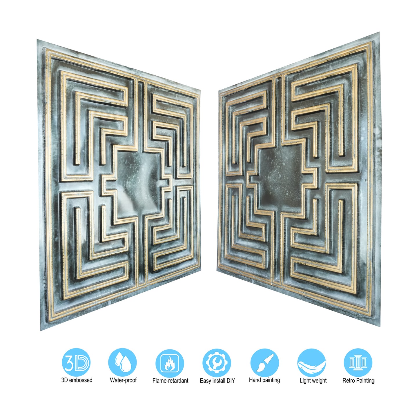 10tiles/lot Tin Ceiling Tiles for Book Cafés, Literary Stores and Creative Cultural Spaces PL25