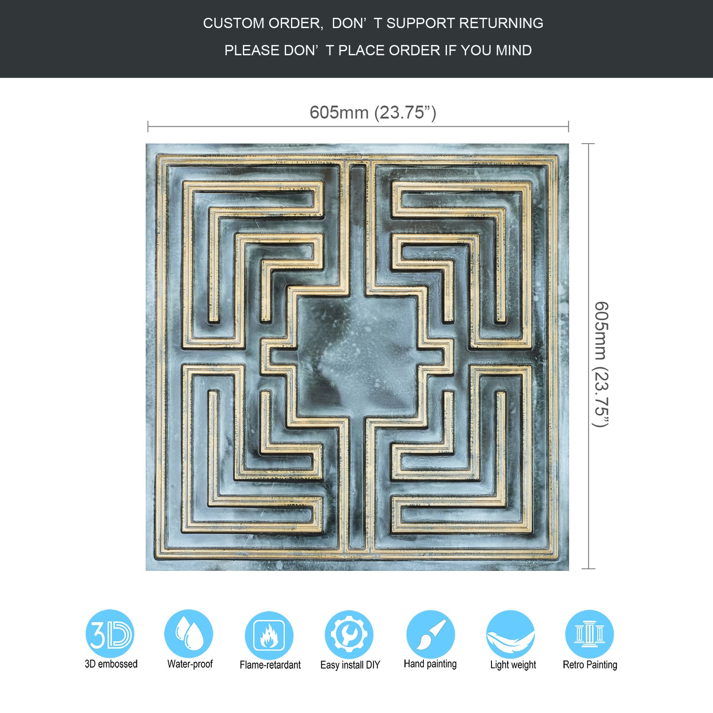 10tiles/lot Tin Ceiling Tiles for Book Cafés, Literary Stores and Creative Cultural Spaces PL25