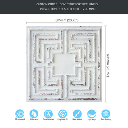 10tiles/lot Antique-Style Ceiling Tiles for Boutique Hotels, Inns, Villas and Heritage Rooms PL25