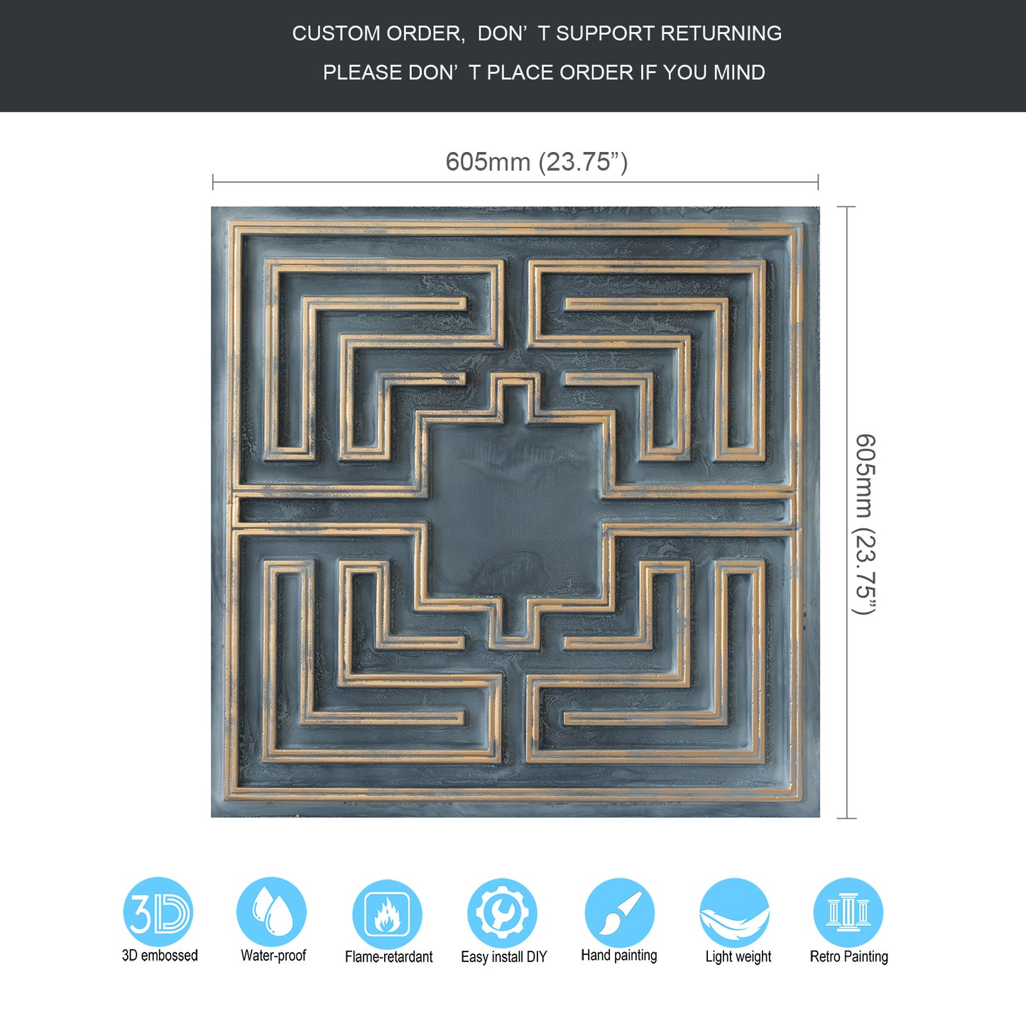 10tiles/lot Tin Ceiling Tiles for Book Cafés, Literary Stores and Creative Cultural Spaces PL25