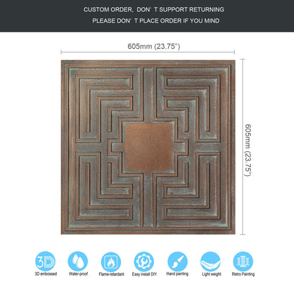 10tiles/lot Drop-In Tin Ceiling Tiles for Restaurants, Bars, Meeting Rooms and Retail Spaces PL25