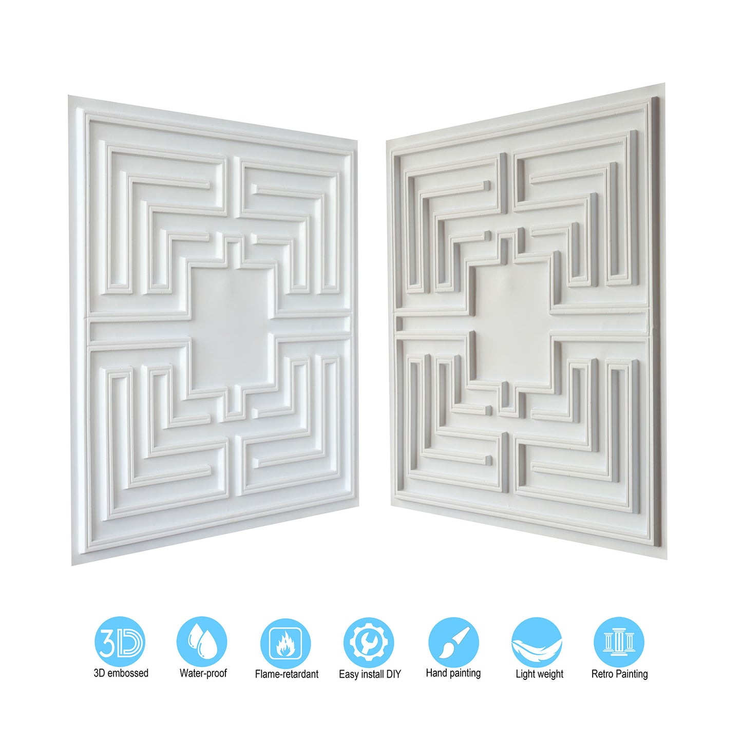 10tiles/lot Antique-Style Ceiling Tiles for Boutique Hotels, Inns, Villas and Heritage Rooms PL25